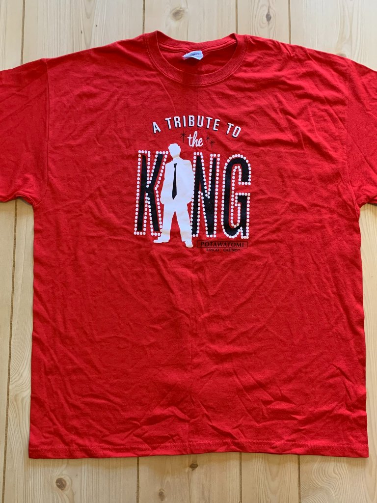 Vintage Elvis Presley Tribute To The King Potowatomi Casino Bingo T-Shirt Xl